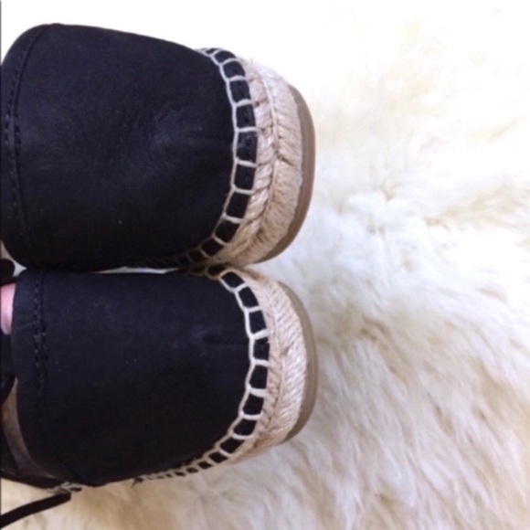 Frye Leo Perforated Ankle Wrap Leather Espadrilles - Picture 4 of 7